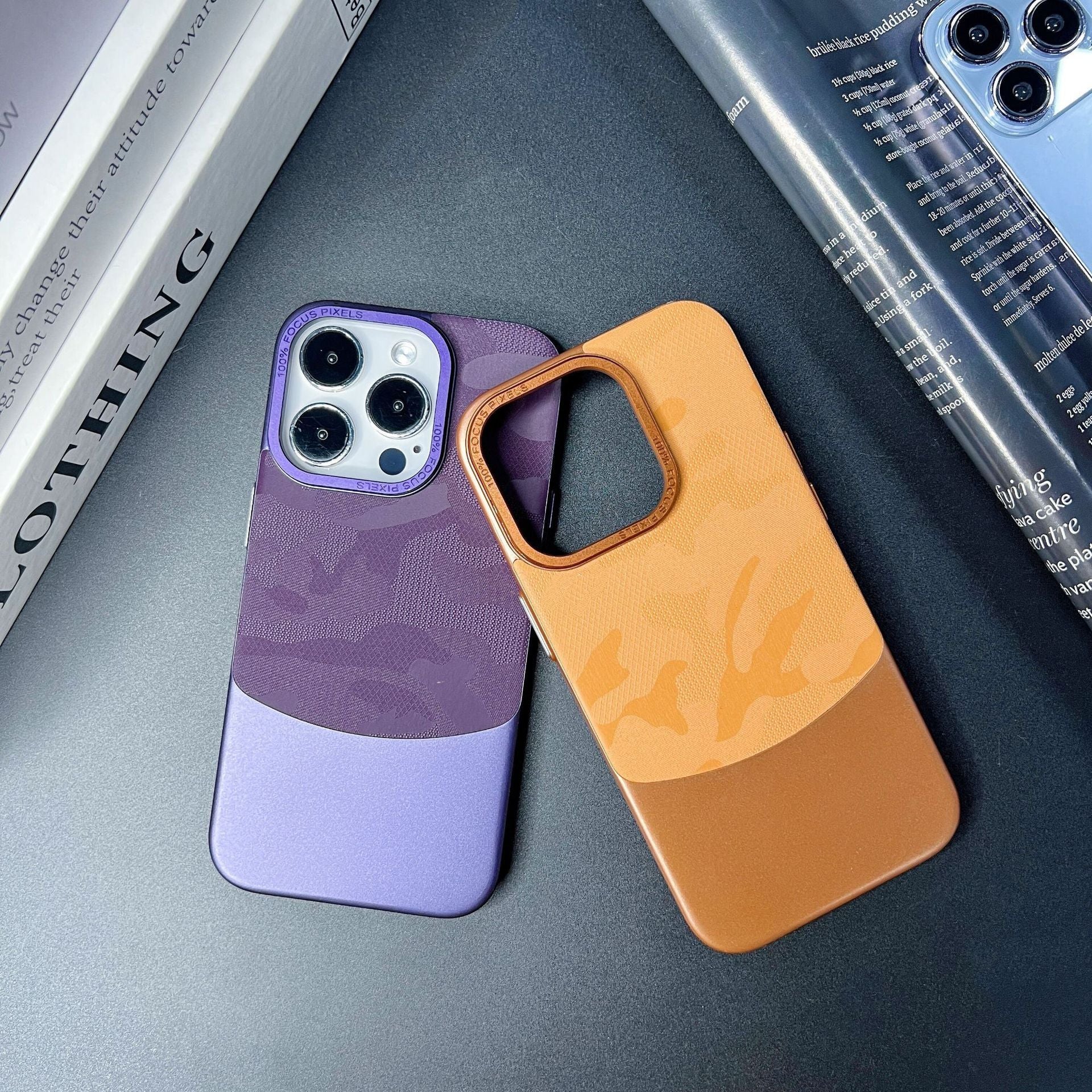 Phone Case PC Color Matching Camouflage Eyelet Drop-resistant Protective Cover