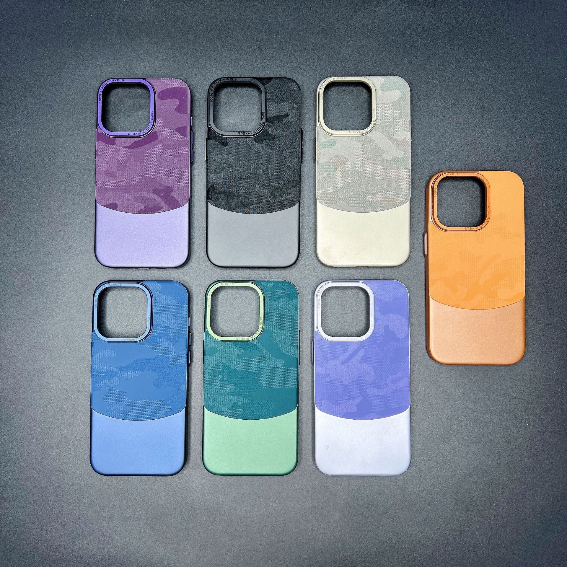 Phone Case PC Color Matching Camouflage Eyelet Drop-resistant Protective Cover