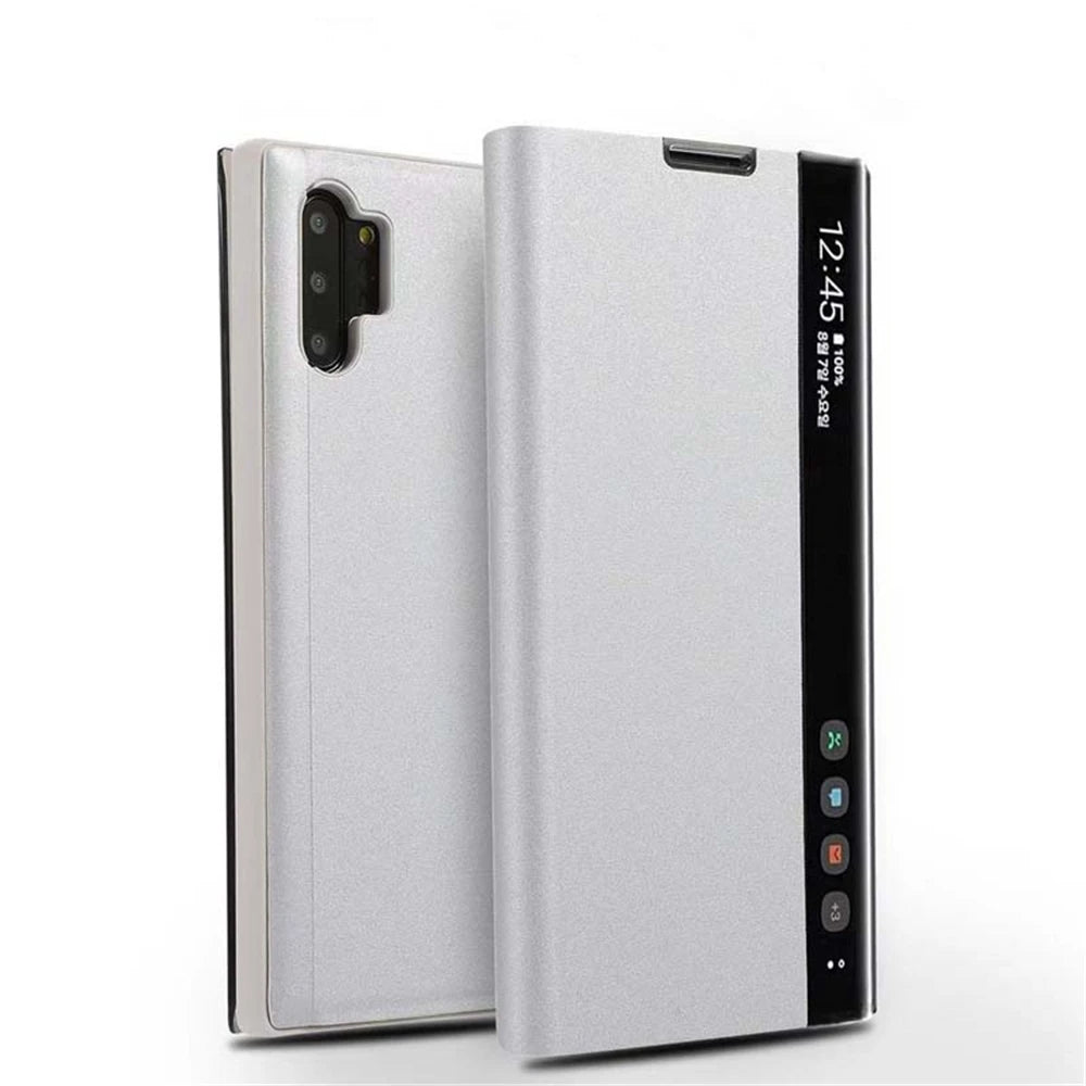 Smart APP Sleep Awake Flip Cover For Samsung Galaxy S24 S23 S22 S21 S20 Note 20 Ultra S10 S9 Plus A50s Window View Leather Case