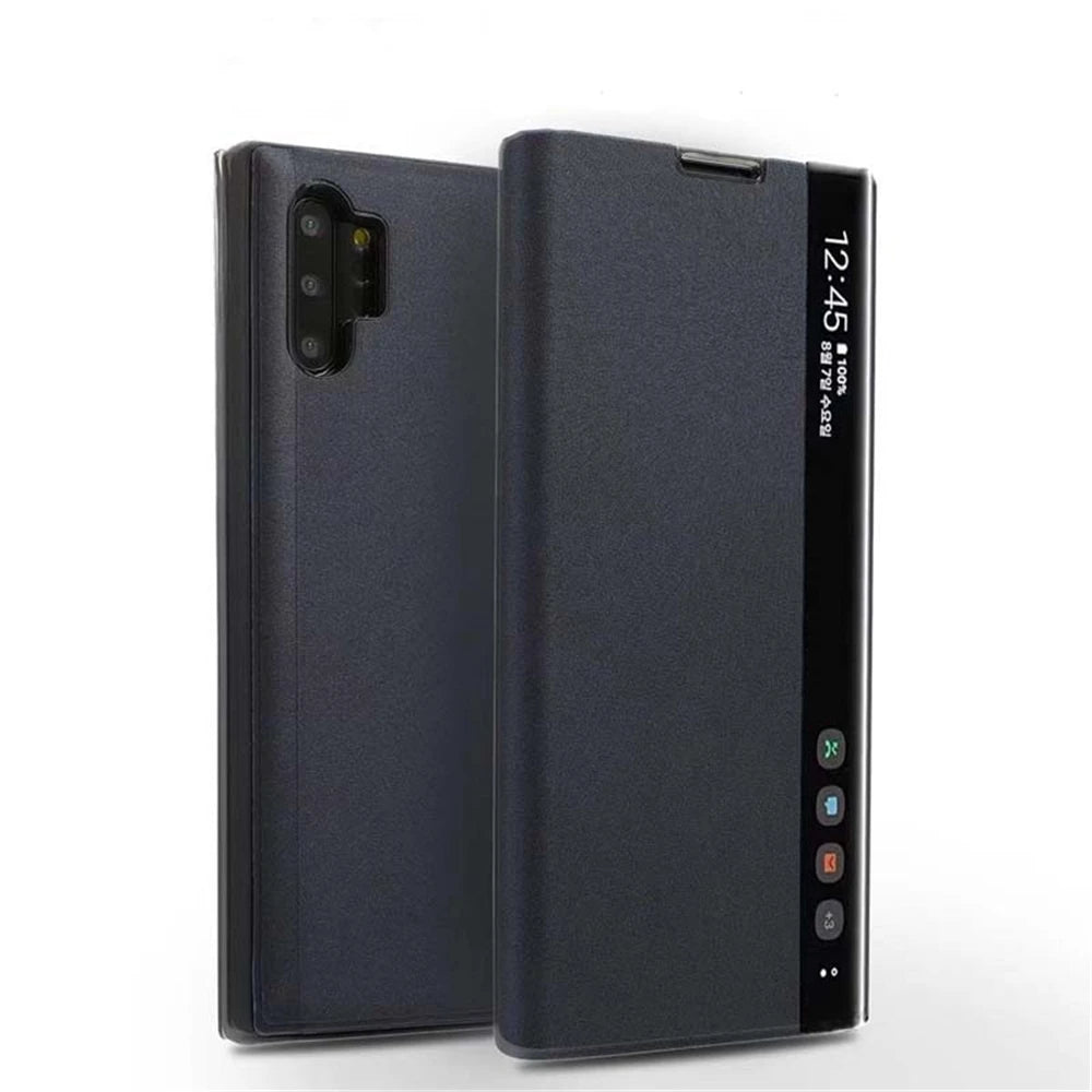 Smart APP Sleep Awake Flip Cover For Samsung Galaxy S24 S23 S22 S21 S20 Note 20 Ultra S10 S9 Plus A50s Window View Leather Case