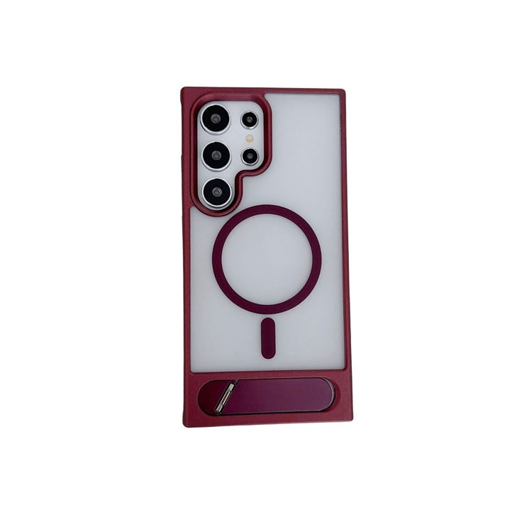 Folding Metal Bracket Phone Case Magnetic Skin Feeling