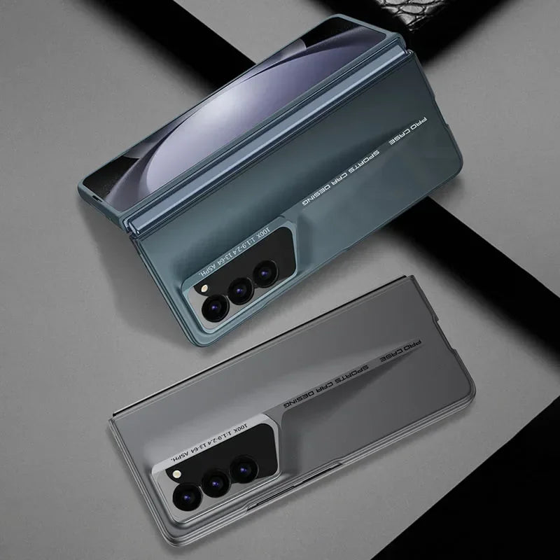 Armor Shockproof Hard Case for Samsung Galaxy Z Fold 3 4 5 6 5G with Outer Screen Glass Protective Matte Cover