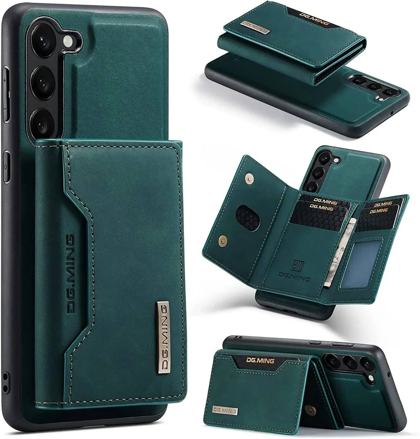 Wallet Case for Samsung Galaxy S25 S24 S22 S23 Ultra Premium Back Cover Magnetic Detachable with Trifold Card Holder