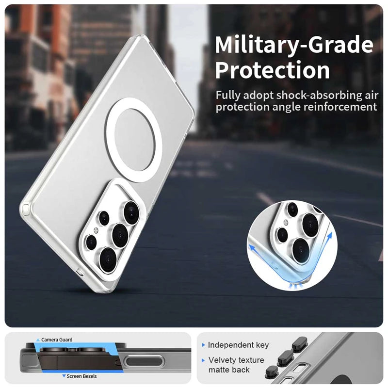 Wireless Charging Case Samsung Galaxy S25 Ultra Case Magnetic Luxury Frosted Silicone S25 Ultra Protector Cover S25 Ultra Case