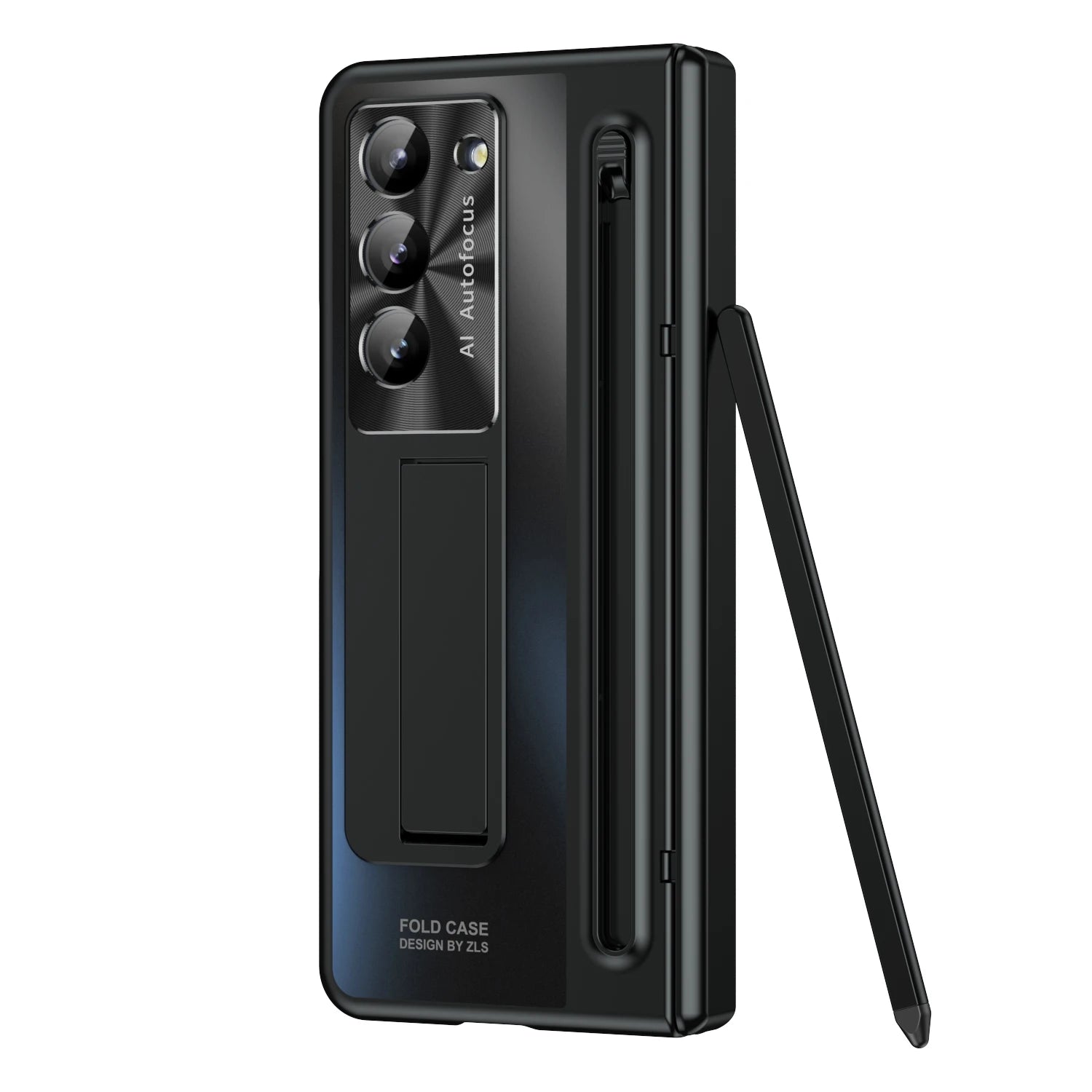 Plating Clear Hinge Magnetic Case For Samsung Galaxy Z Fold 4 5 with Pen Holder Full Screen Protector Phone Cover Fold 7 6 3 5G