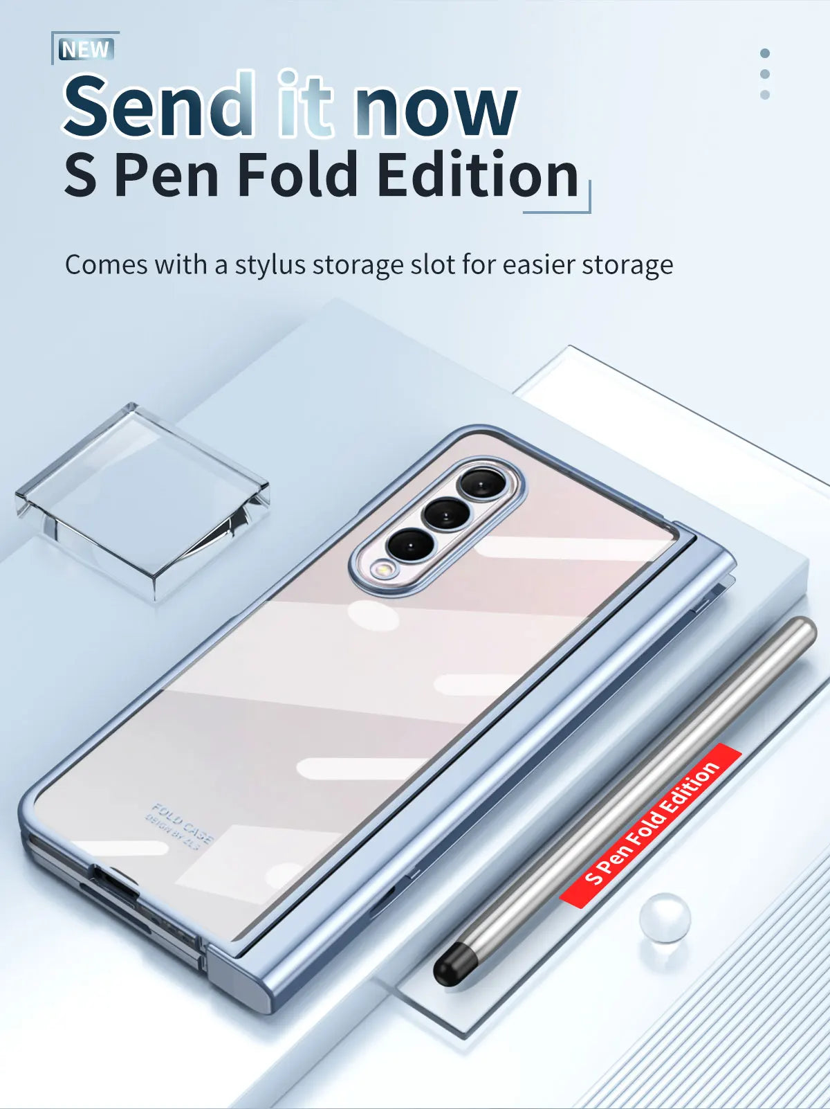 Plating Clear Hinge Magnetic Case For Samsung Galaxy Z Fold 4 5 with Pen Holder Full Screen Protector Phone Cover Fold 7 6 3 5G