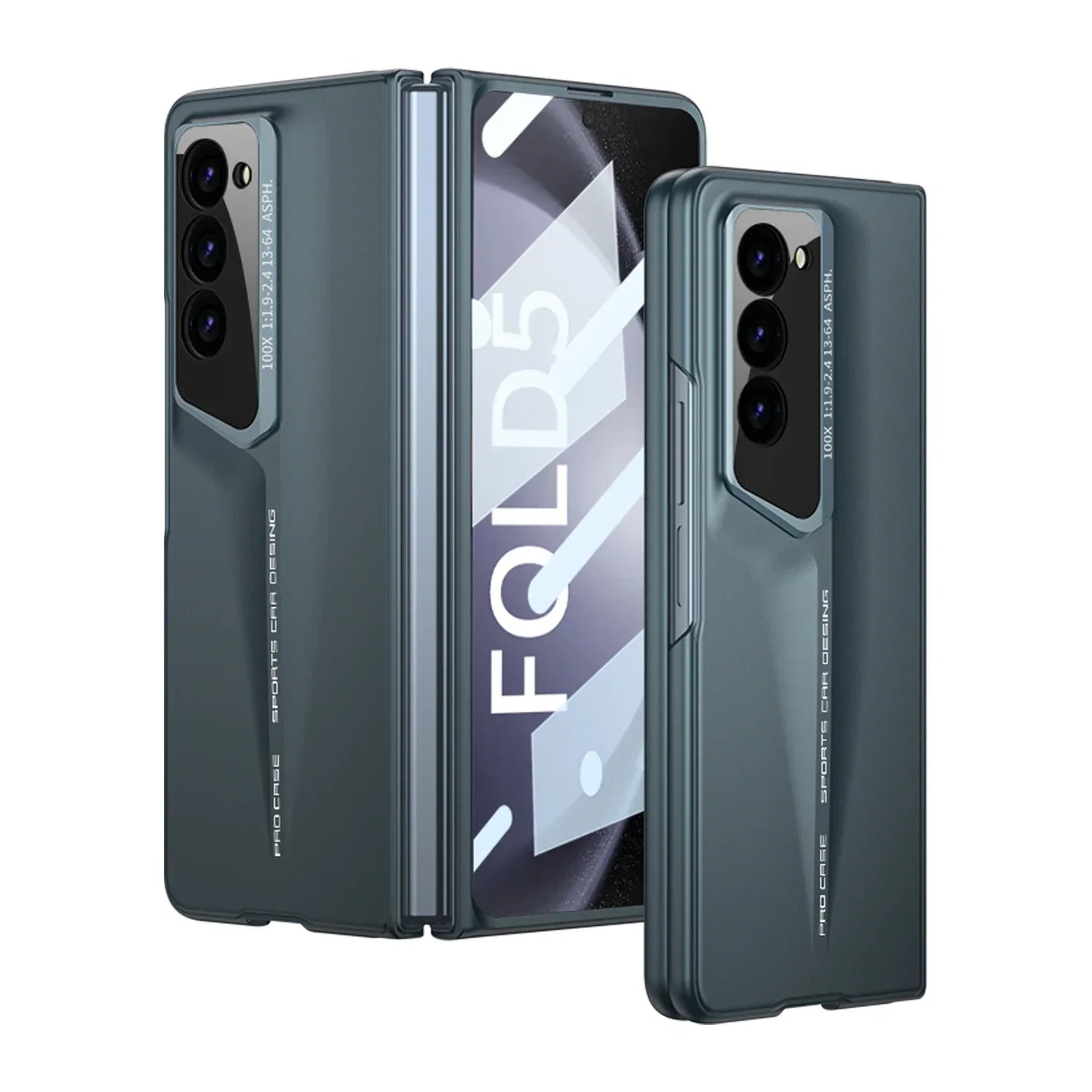 Armor Shockproof Hard Case for Samsung Galaxy Z Fold 3 4 5 6 5G with Outer Screen Glass Protective Matte Cover