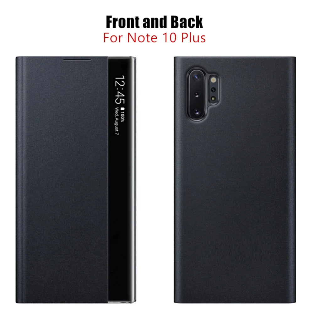 Smart APP Sleep Awake Flip Cover For Samsung Galaxy S24 S23 S22 S21 S20 Note 20 Ultra S10 S9 Plus A50s Window View Leather Case