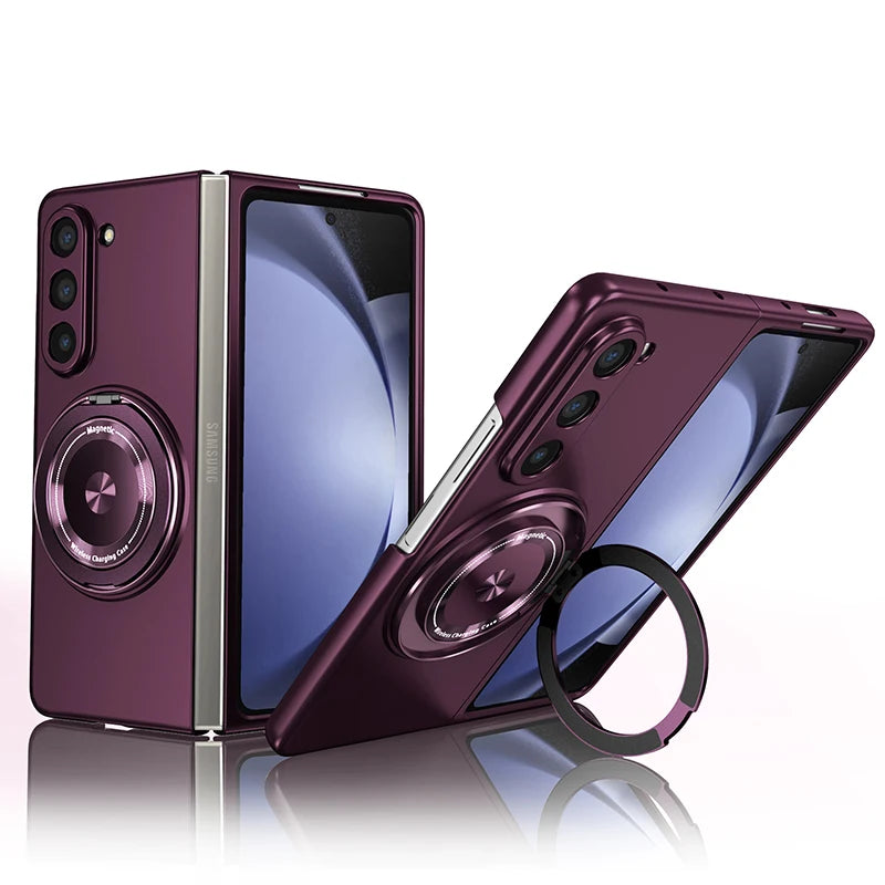 Magnetic Wireless Charging Case for Samsung Galaxy Z Fold 3 4 5 6 Magsafe Cover Cases Shockproof and Anti fingerprints Kickstand