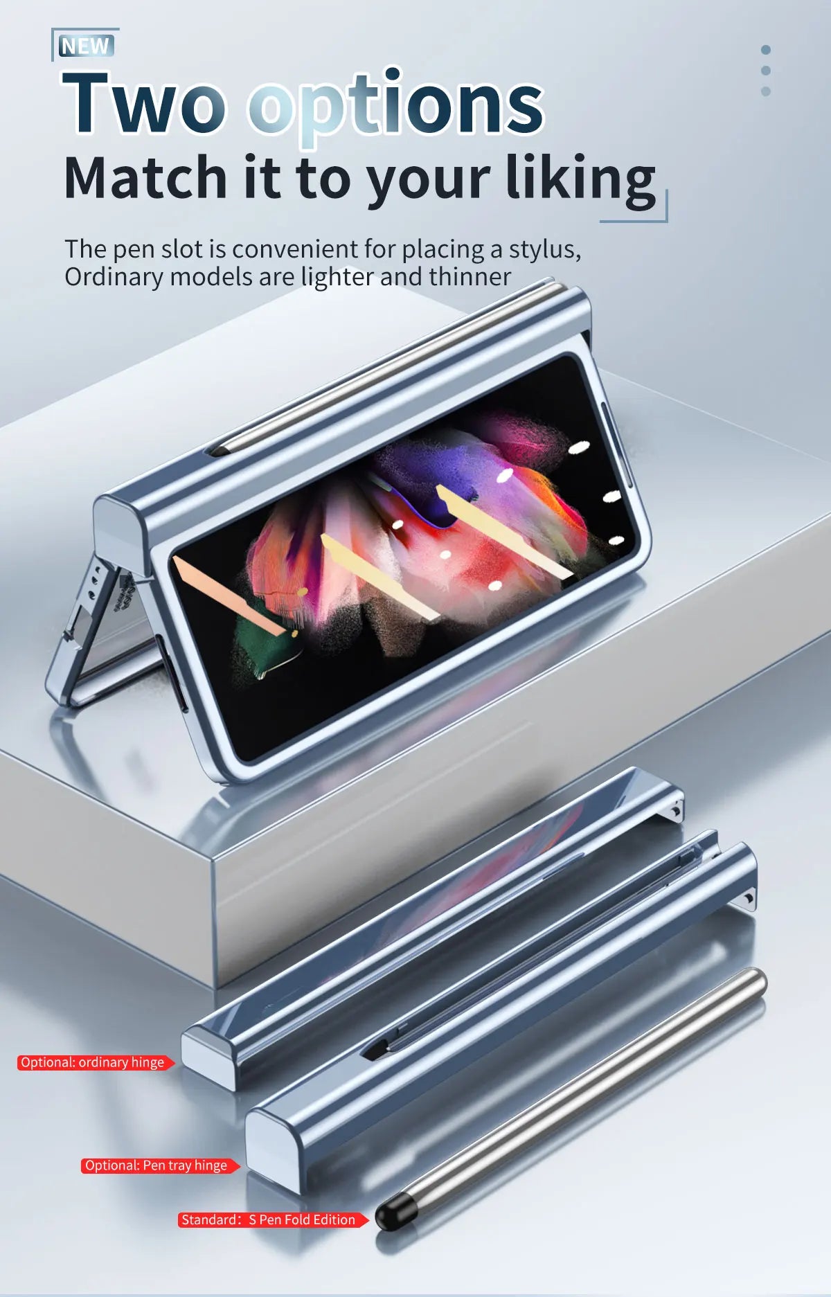 Plating Clear Hinge Magnetic Case For Samsung Galaxy Z Fold 4 5 with Pen Holder Full Screen Protector Phone Cover Fold 7 6 3 5G