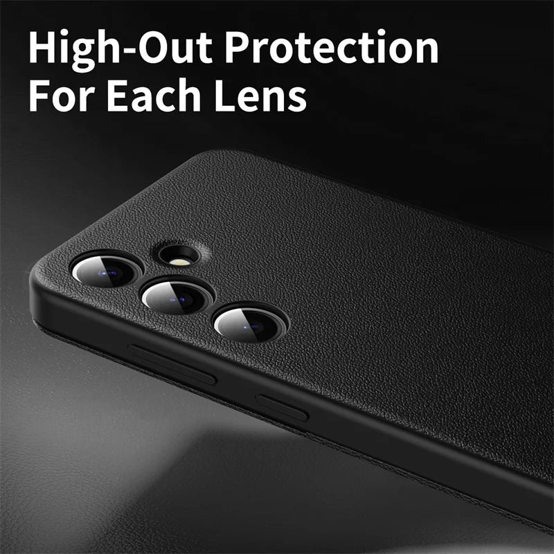 For Samsung Galaxy S22 S23 S24 S25 Ultra 25 Plus Case Original PU Leather Card Pocke Flip Smart Display Transparent Window Cover