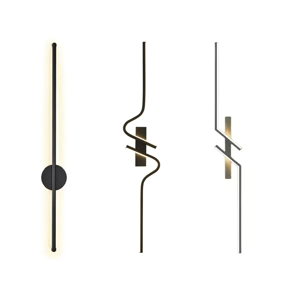Modern LED Wall Lamp Minimalist Led Light Bedroom Bedside Long Strip Wall Sconces Living Room Sofa Home Indoor Lighting Fixture