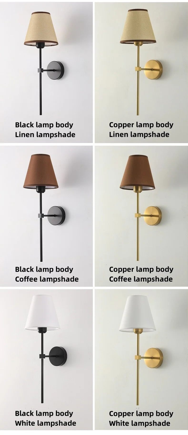 E27 American fabric wall lamp simple hotel room interior decor lighting living room corridor aisle bedroom bedside wall light