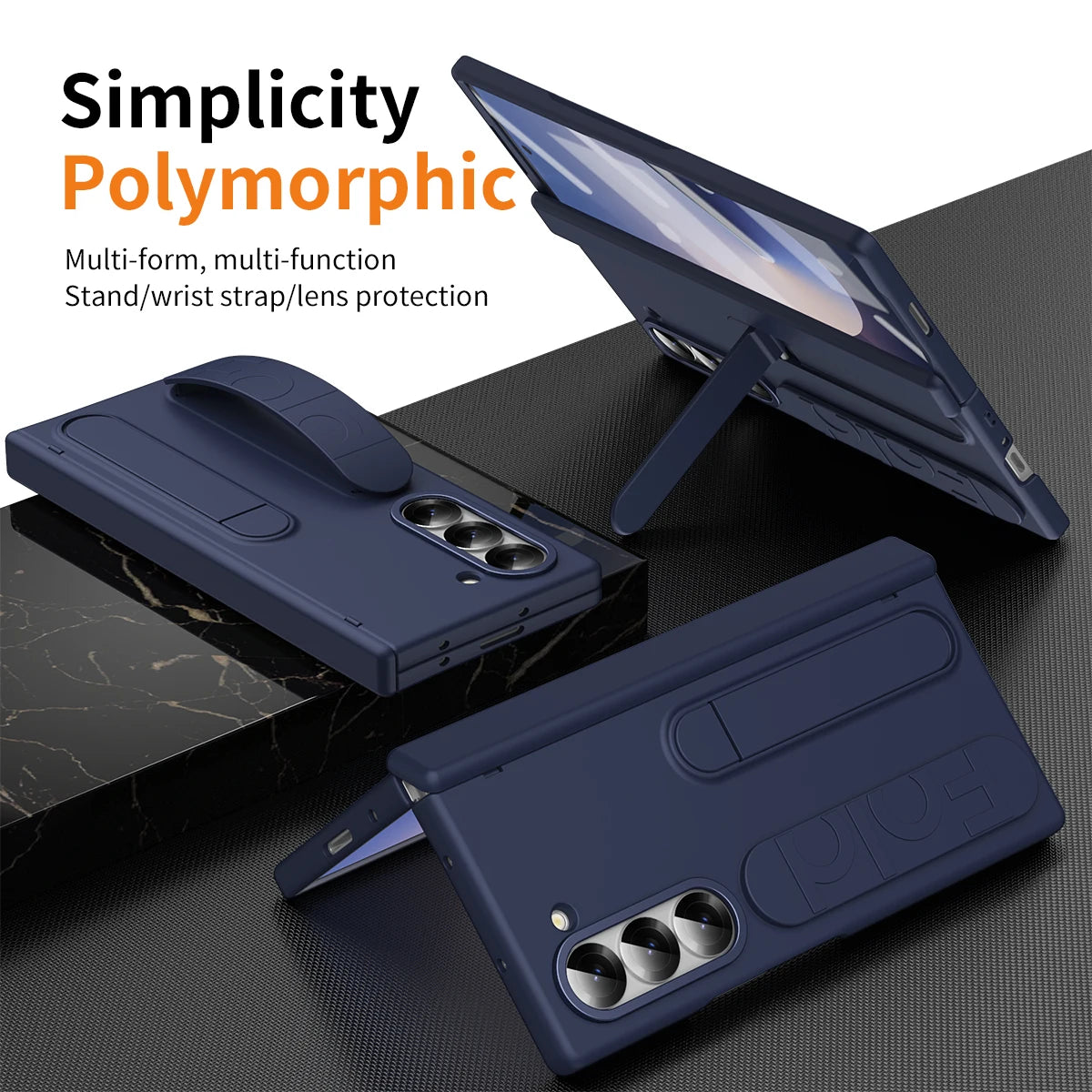 Plating Clear Hinge Magnetic Case For Samsung Galaxy Z Fold 4 5 with Pen Holder Full Screen Protector Phone Cover Fold 7 6 3 5G
