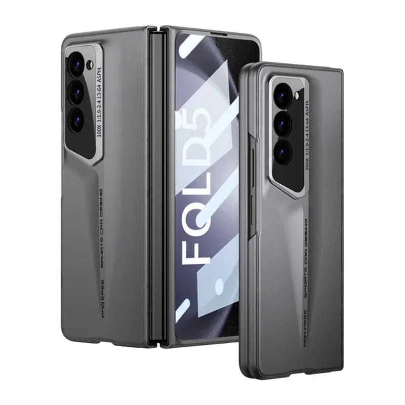 Armor Shockproof Hard Case for Samsung Galaxy Z Fold 3 4 5 6 5G with Outer Screen Glass Protective Matte Cover