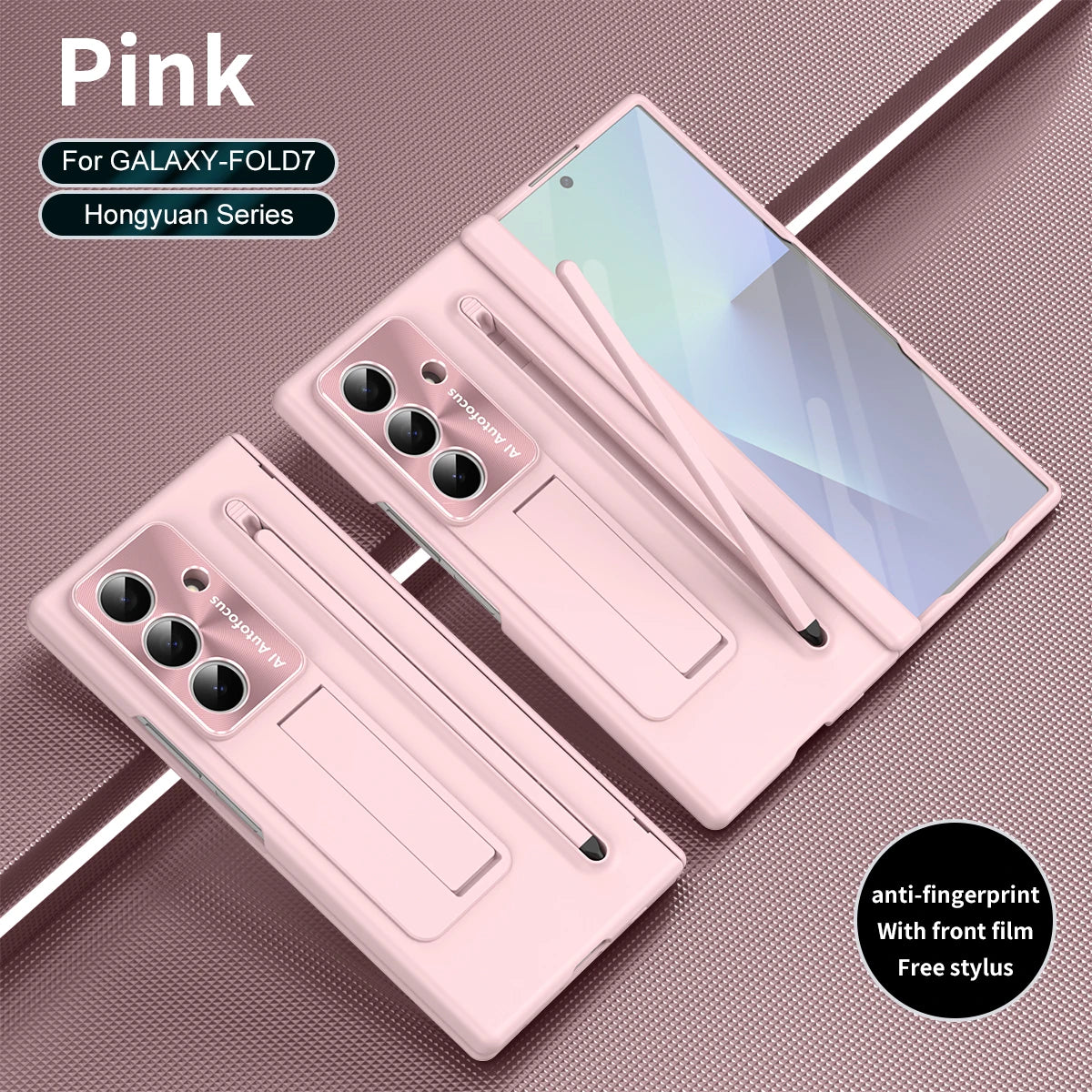 Plating Clear Hinge Magnetic Case For Samsung Galaxy Z Fold 4 5 with Pen Holder Full Screen Protector Phone Cover Fold 7 6 3 5G
