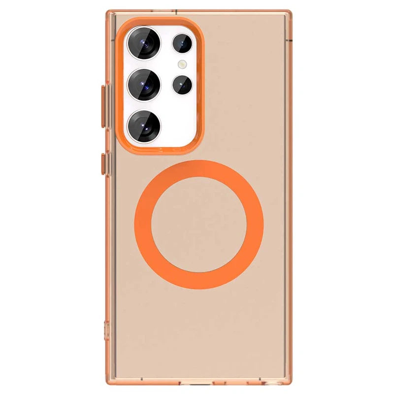 Wireless Charging Case Samsung Galaxy S25 Ultra Case Magnetic Luxury Frosted Silicone S25 Ultra Protector Cover S25 Ultra Case