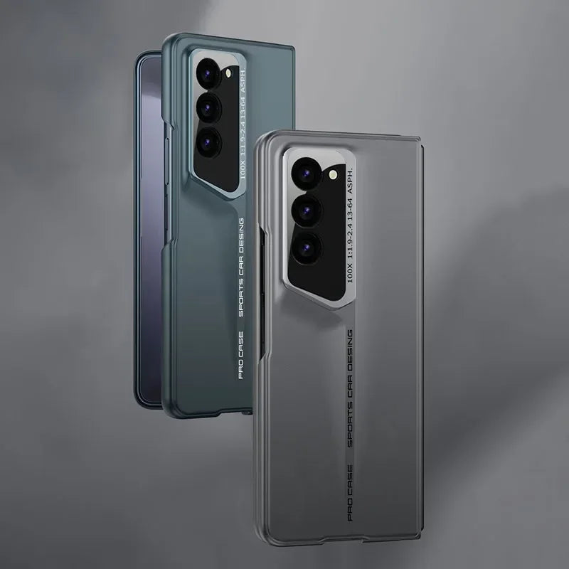 Armor Shockproof Hard Case for Samsung Galaxy Z Fold 3 4 5 6 5G with Outer Screen Glass Protective Matte Cover