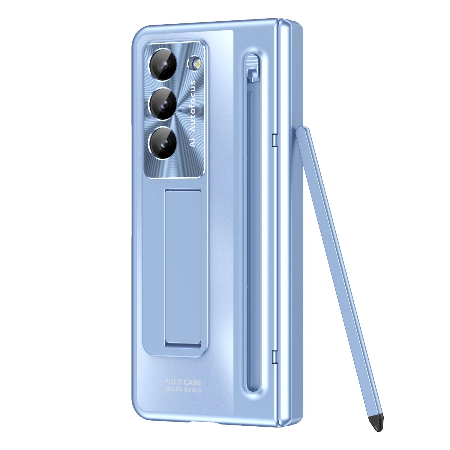 Plating Clear Hinge Magnetic Case For Samsung Galaxy Z Fold 4 5 with Pen Holder Full Screen Protector Phone Cover Fold 7 6 3 5G