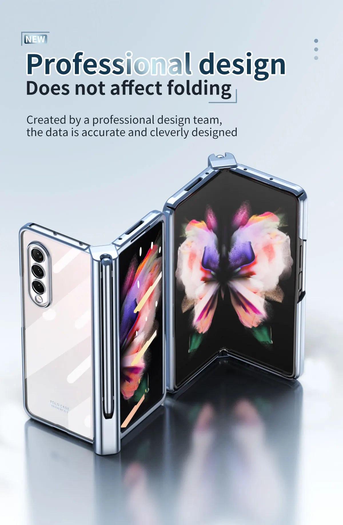 Plating Clear Hinge Magnetic Case For Samsung Galaxy Z Fold 4 5 with Pen Holder Full Screen Protector Phone Cover Fold 7 6 3 5G