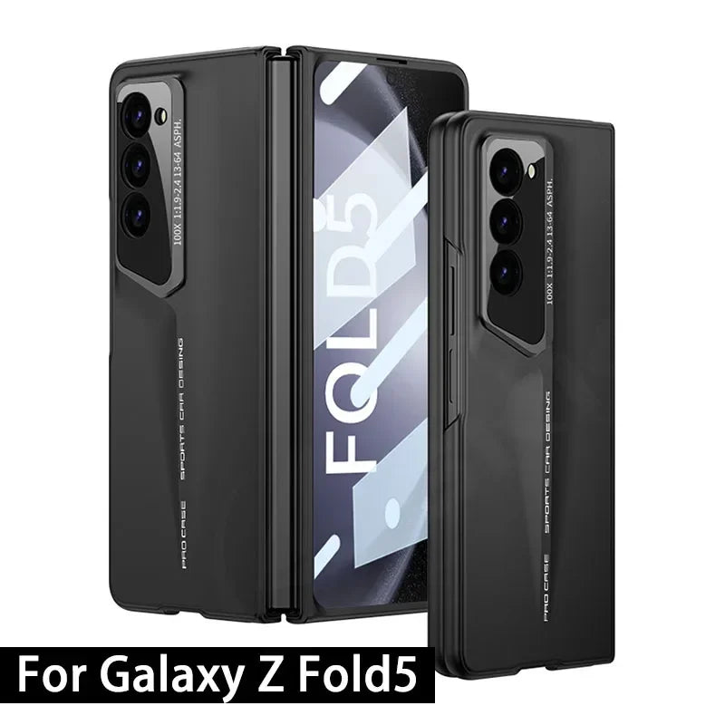 Armor Shockproof Hard Case for Samsung Galaxy Z Fold 3 4 5 6 5G with Outer Screen Glass Protective Matte Cover