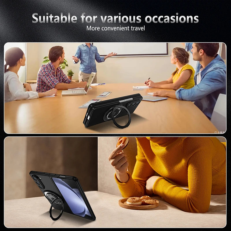 Magnetic Wireless Charging Case for Samsung Galaxy Z Fold 3 4 5 6 Magsafe Cover Cases Shockproof and Anti fingerprints Kickstand