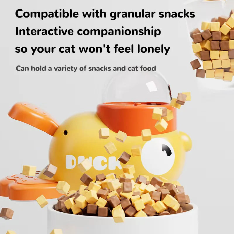 "Yellow Duck-Shaped Interactive Cat Treat Dispenser Durable Plastic Training dogToy Puzzle Slow Feeder Dog Entertainment Toy "