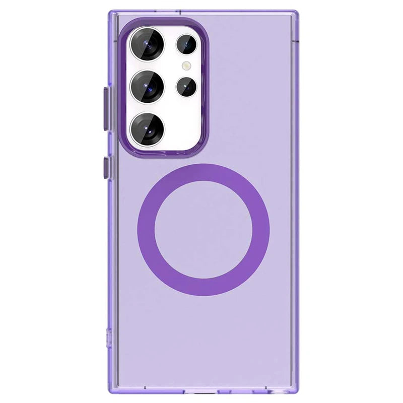 Wireless Charging Case Samsung Galaxy S25 Ultra Case Magnetic Luxury Frosted Silicone S25 Ultra Protector Cover S25 Ultra Case