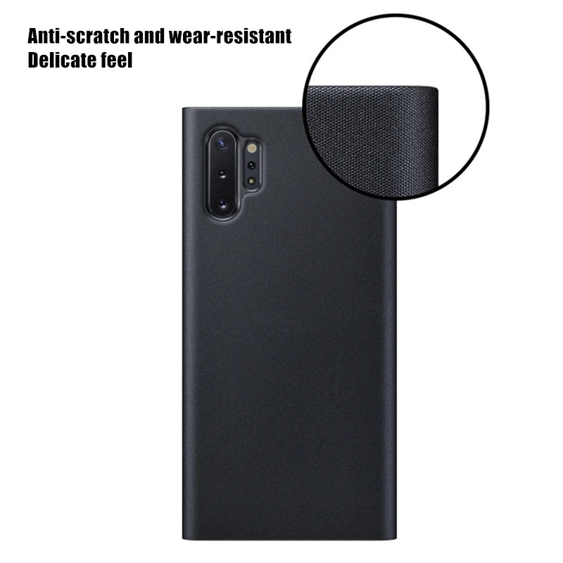 Smart APP Sleep Awake Flip Cover For Samsung Galaxy S24 S23 S22 S21 S20 Note 20 Ultra S10 S9 Plus A50s Window View Leather Case