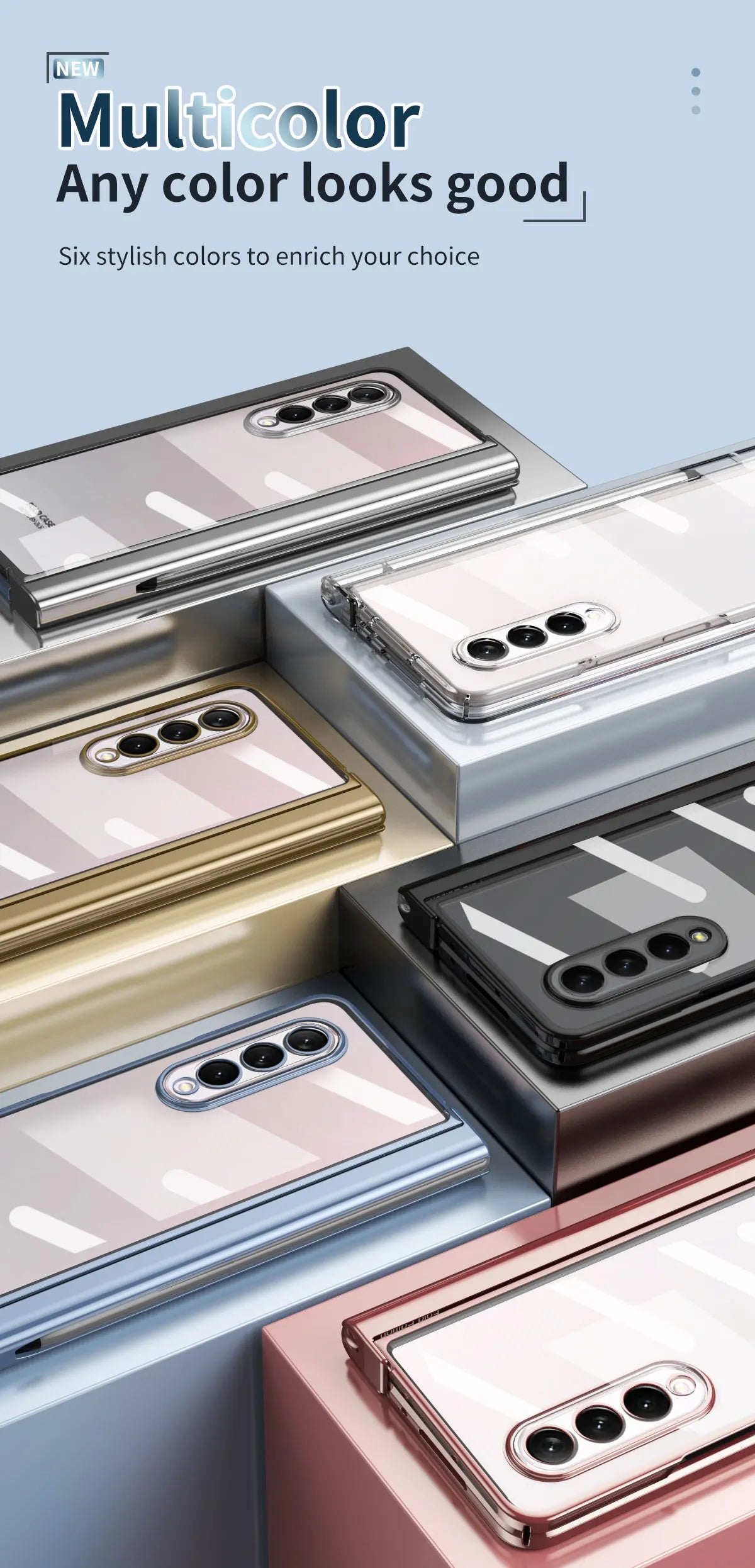 Plating Clear Hinge Magnetic Case For Samsung Galaxy Z Fold 4 5 with Pen Holder Full Screen Protector Phone Cover Fold 7 6 3 5G