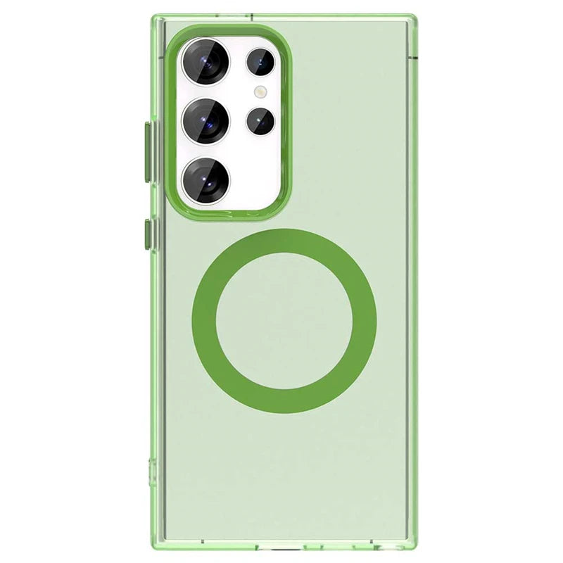 Wireless Charging Case Samsung Galaxy S25 Ultra Case Magnetic Luxury Frosted Silicone S25 Ultra Protector Cover S25 Ultra Case