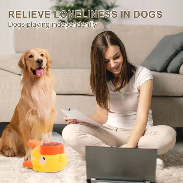 "Yellow Duck-Shaped Interactive Cat Treat Dispenser Durable Plastic Training dogToy Puzzle Slow Feeder Dog Entertainment Toy "