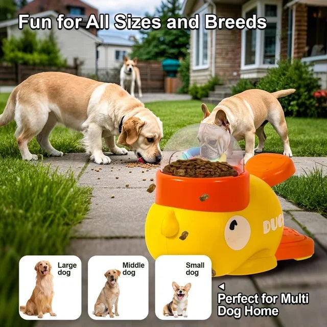 "Yellow Duck-Shaped Interactive Cat Treat Dispenser Durable Plastic Training dogToy Puzzle Slow Feeder Dog Entertainment Toy "